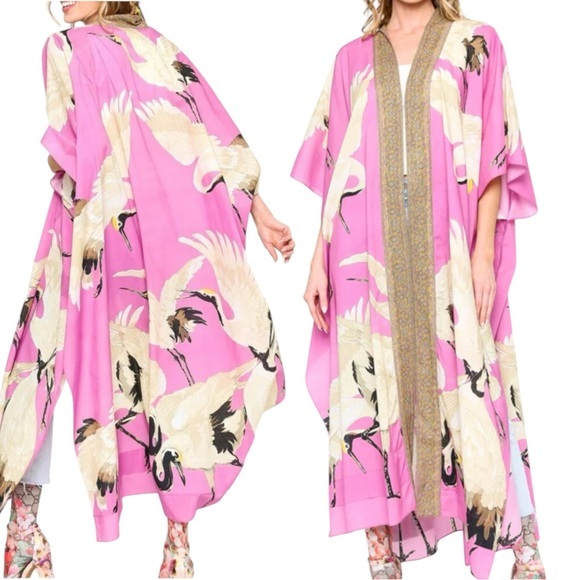 Aratta Silent Journey Other - Aratta Cranes Of Heaven Rose Kimono